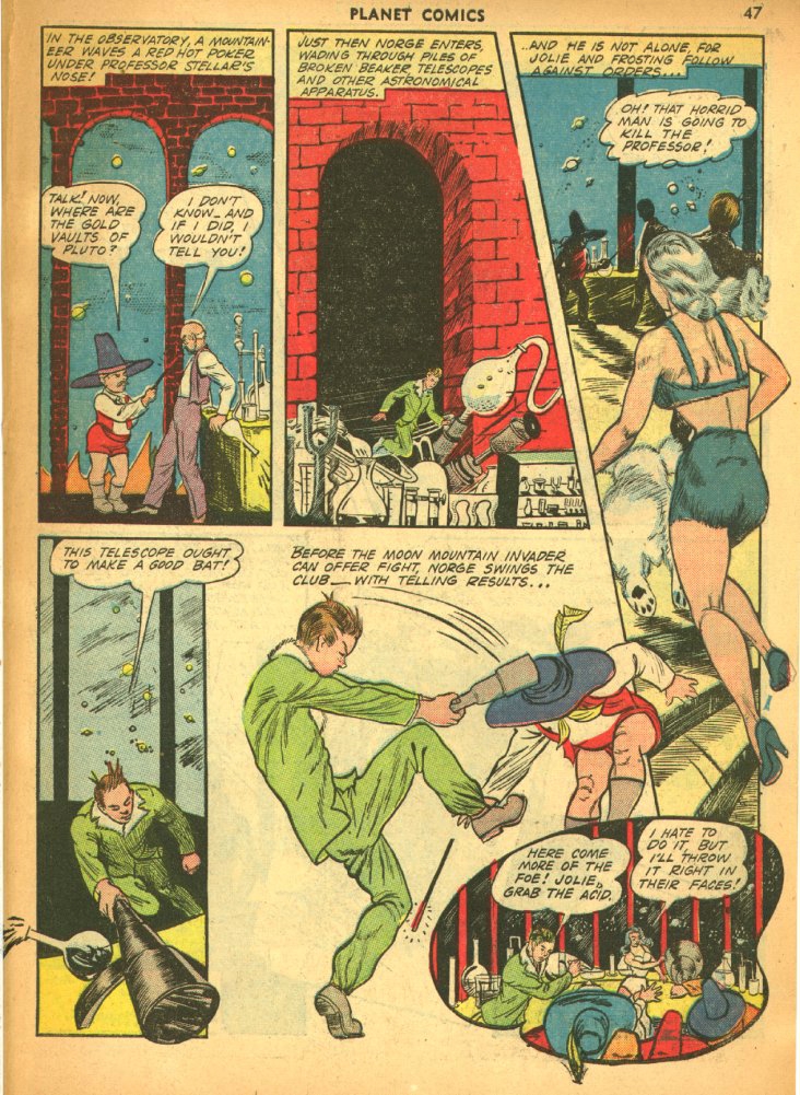 Planet Comics #25 (Fiction House), page 49. Public domain (US).
