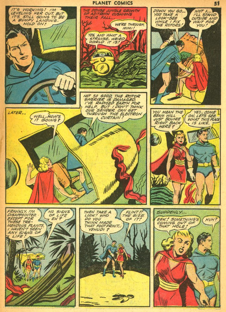 Planet Comics #25 (Fiction House), page 53. Public domain (US).
