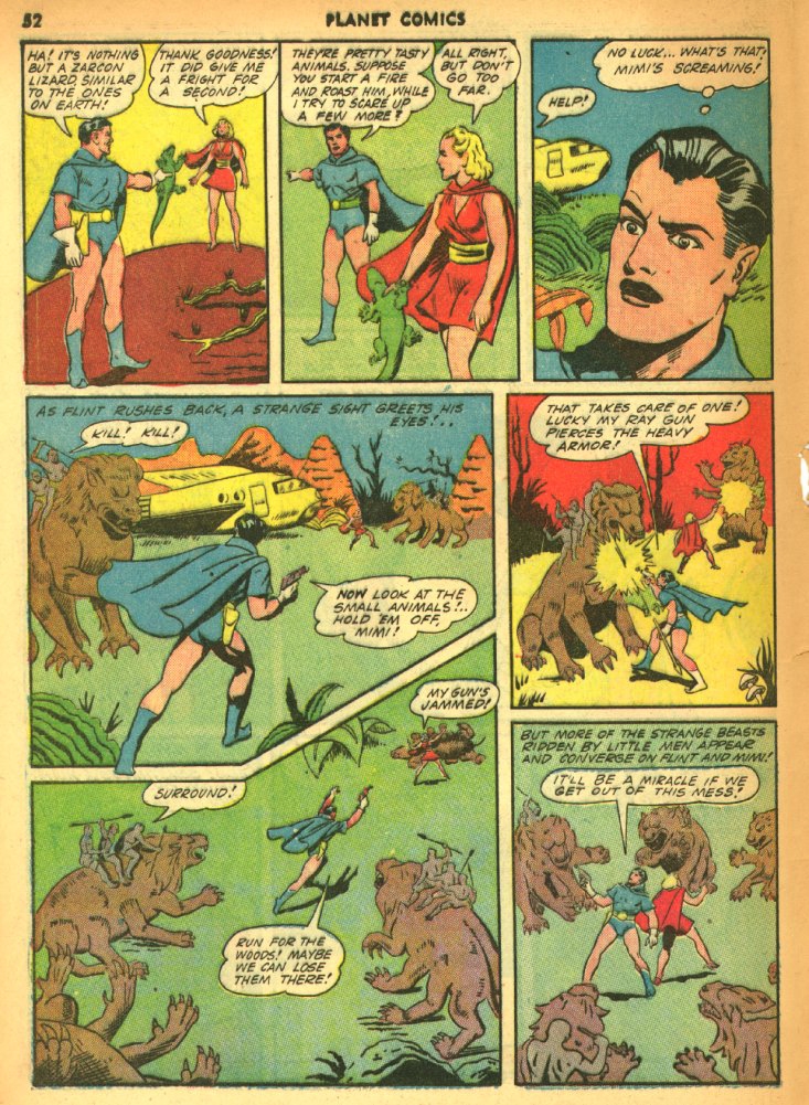 Planet Comics #25 (Fiction House), page 54. Public domain (US).