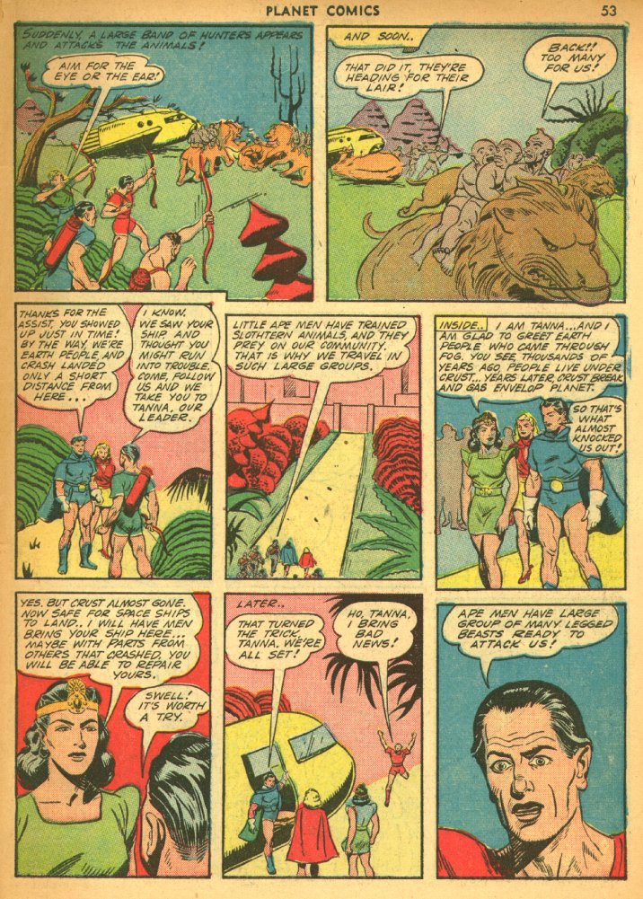 Planet Comics #25 (Fiction House), page 55. Public domain (US).