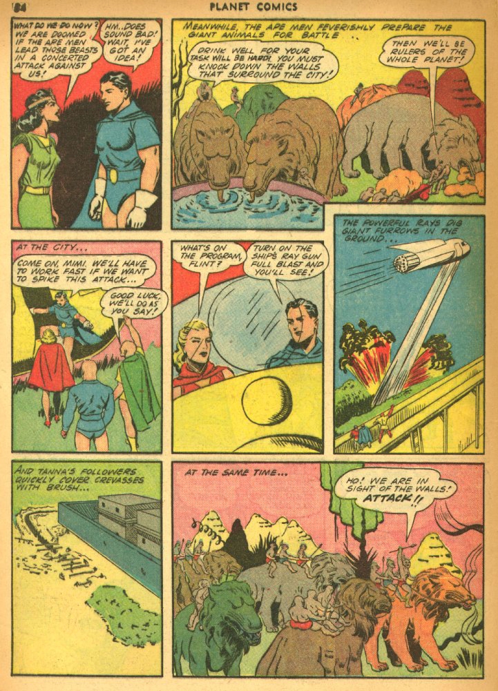 Planet Comics #25 (Fiction House), page 56. Public domain (US).