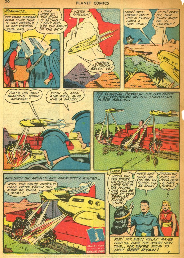 Planet Comics #25 (Fiction House), page 58. Public domain (US).