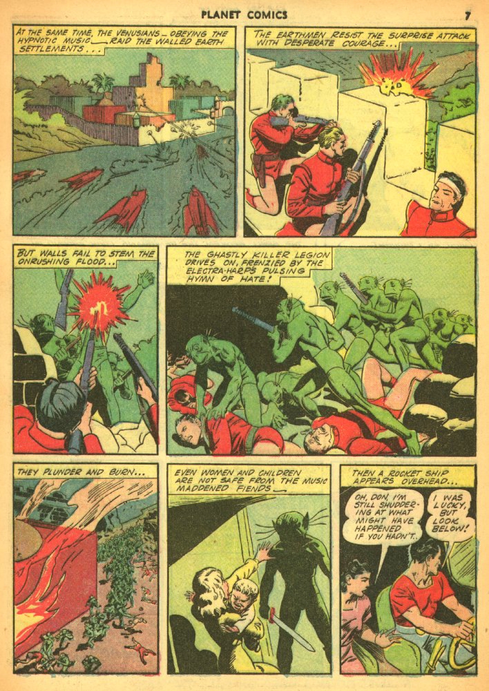 Planet Comics #25 (Fiction House), page 9. Public domain (US).