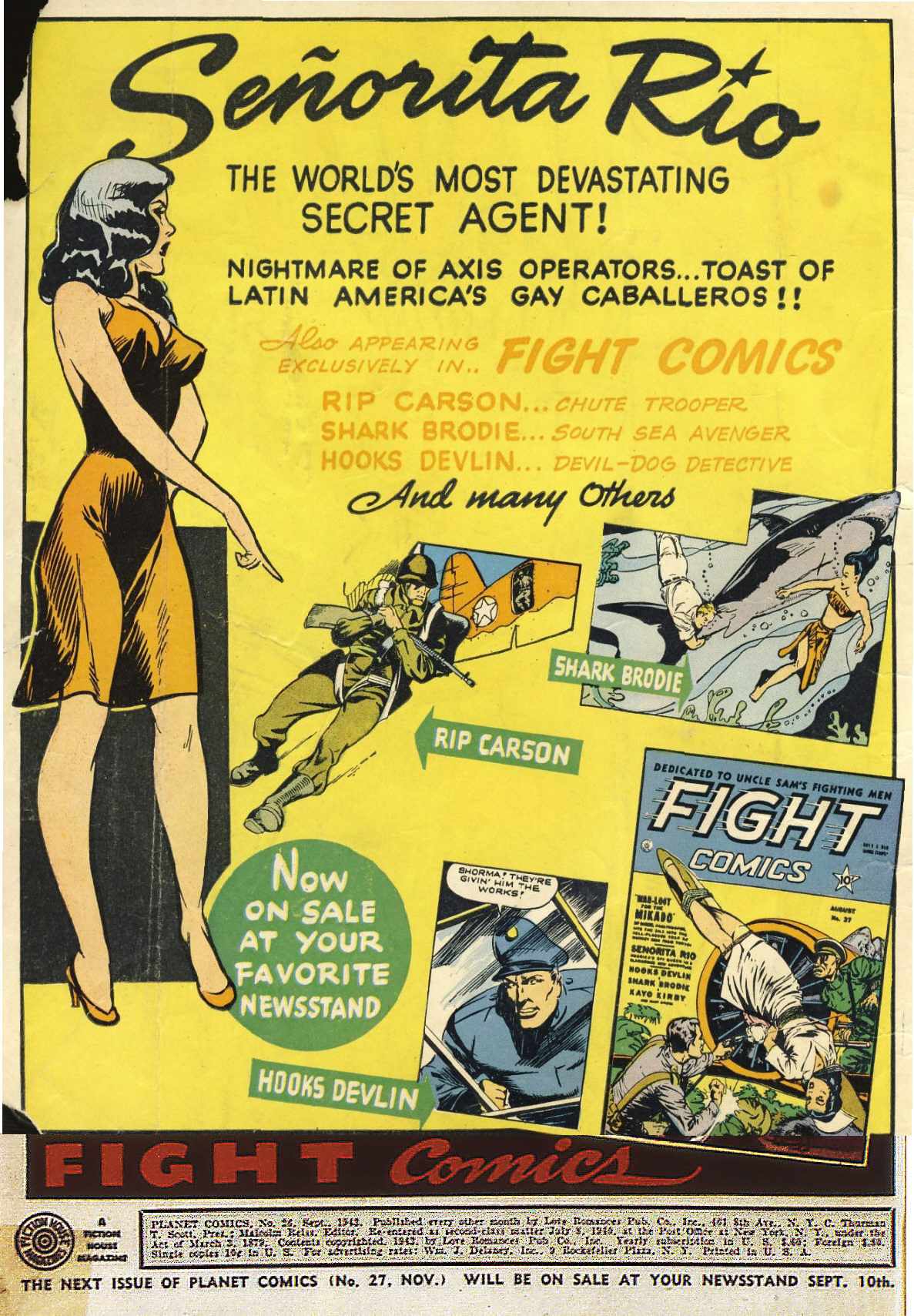 Planet Comics #26 (Fiction House), page 3. Public domain (US).