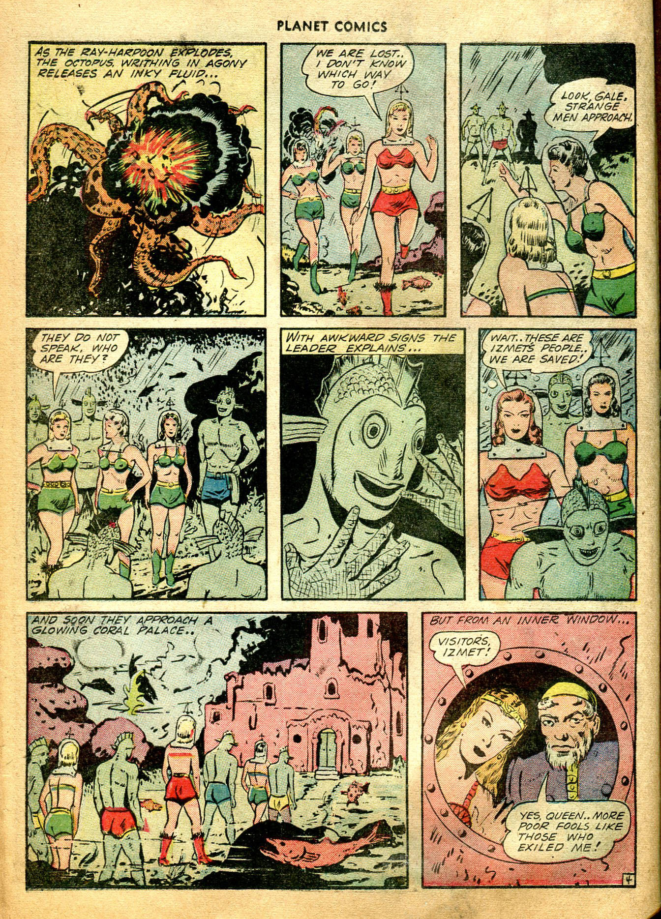 Planet Comics #26 (Fiction House), page 25. Public domain (US).