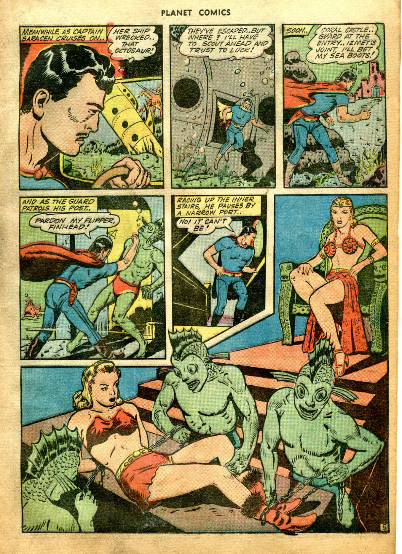 Planet Comics #26 (Fiction House), page 26. Public domain (US).