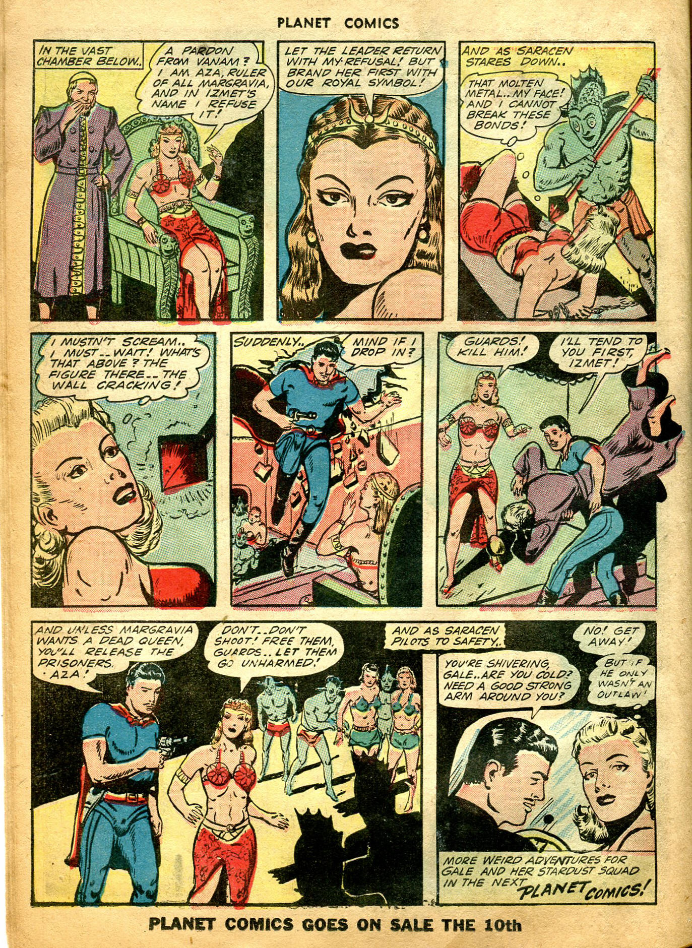 Planet Comics #26 (Fiction House), page 27. Public domain (US).