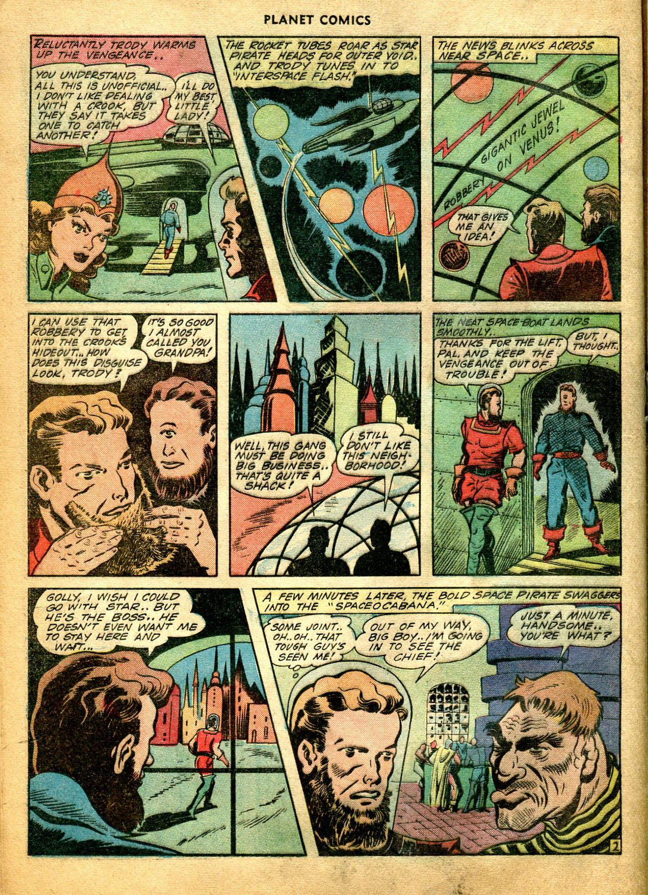 Planet Comics #26 (Fiction House), page 29. Public domain (US).