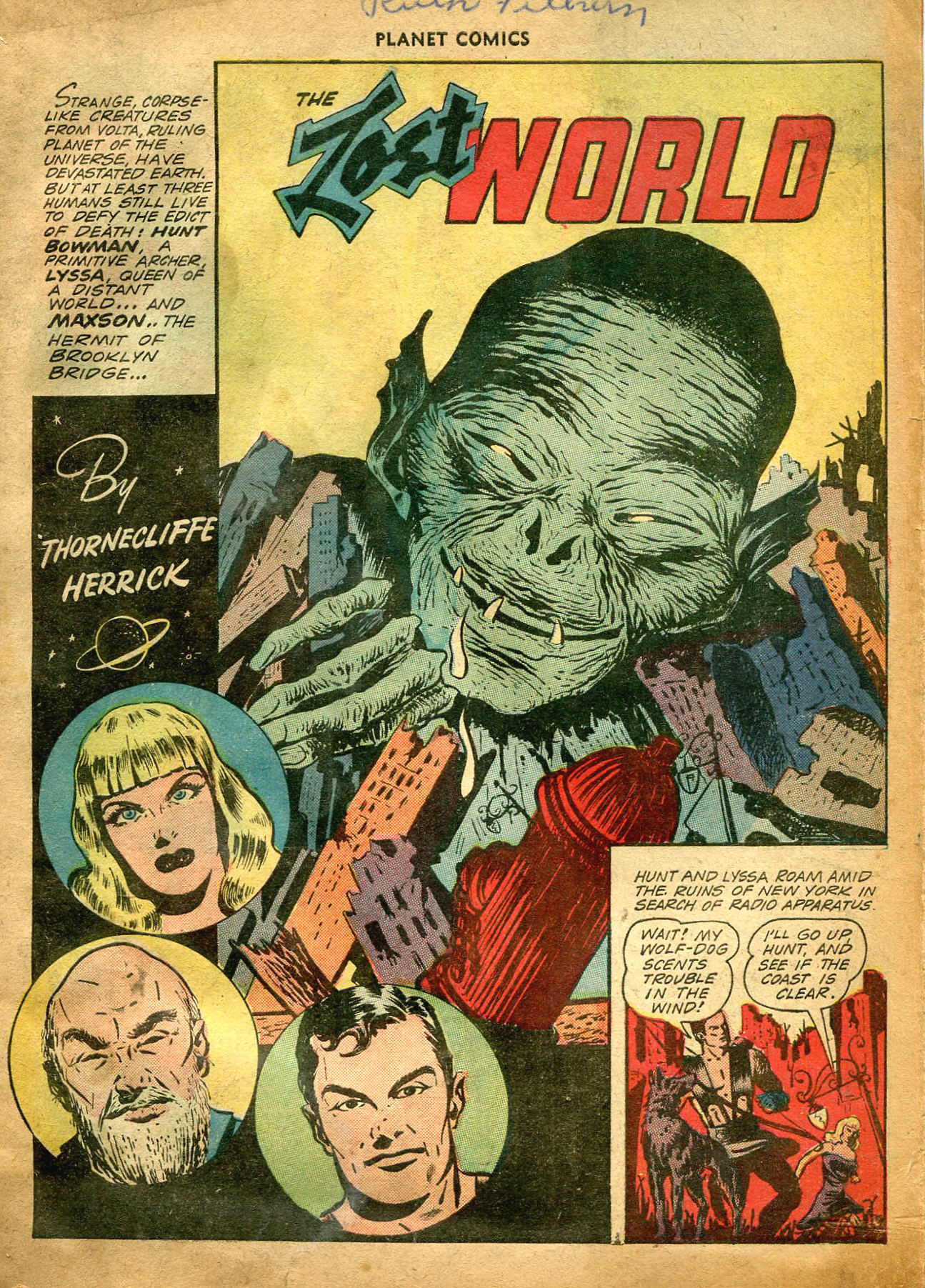 Planet Comics #26 (Fiction House), page 4. Public domain (US).