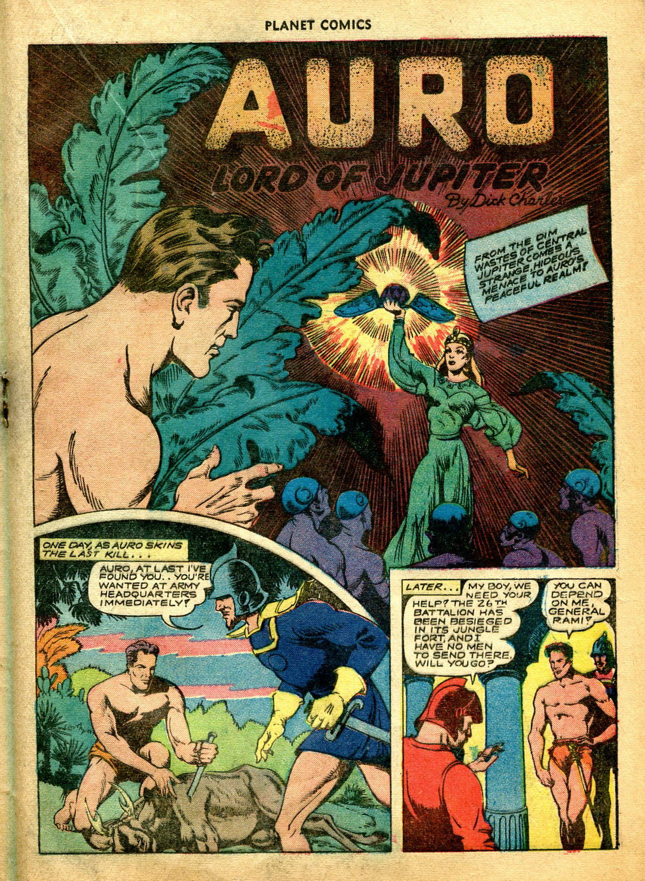 Planet Comics #26 (Fiction House), page 40. Public domain (US).