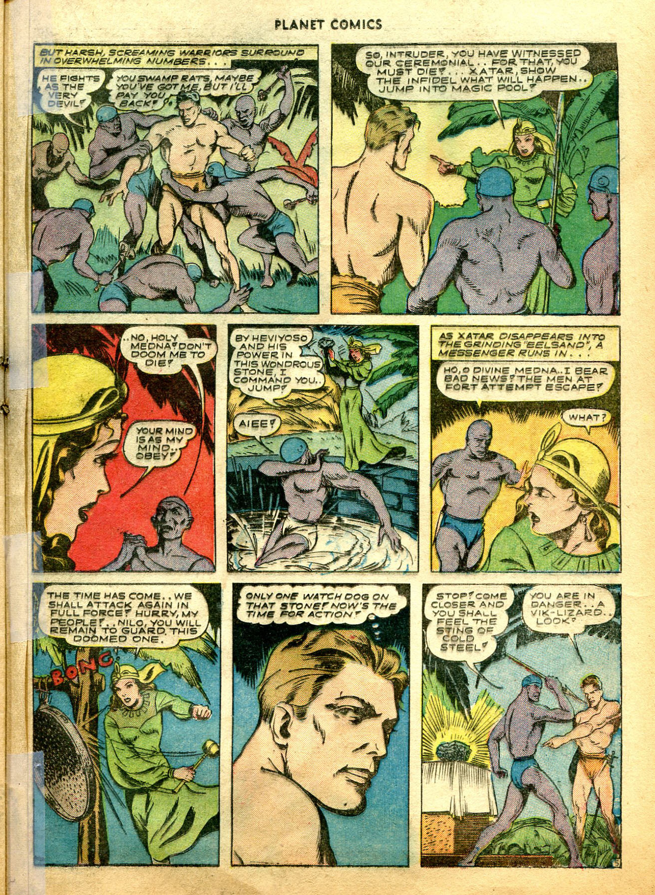 Planet Comics #26 (Fiction House), page 44. Public domain (US).