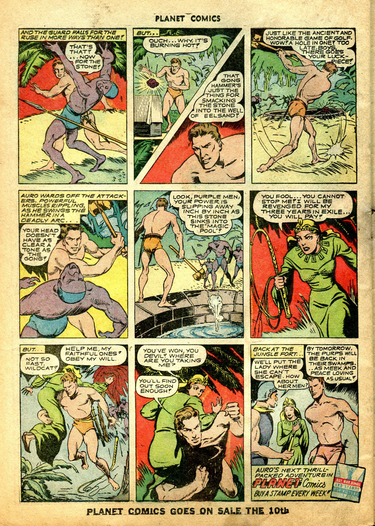 Planet Comics #26 (Fiction House), page 45. Public domain (US).
