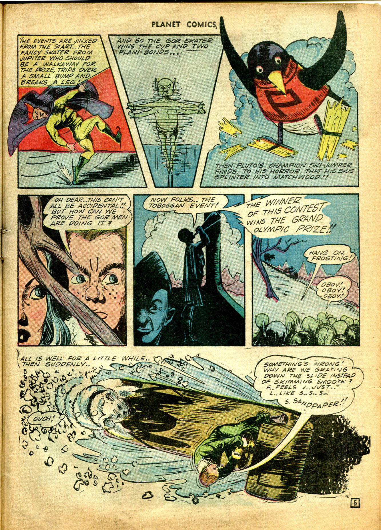 Planet Comics #26 (Fiction House), page 50. Public domain (US).