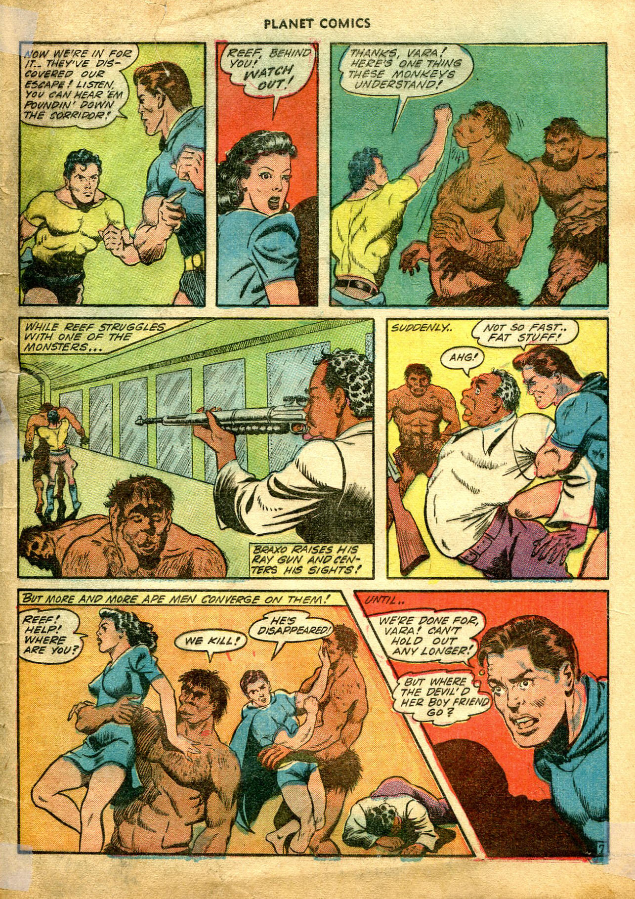 Planet Comics #26 (Fiction House), page 58. Public domain (US).