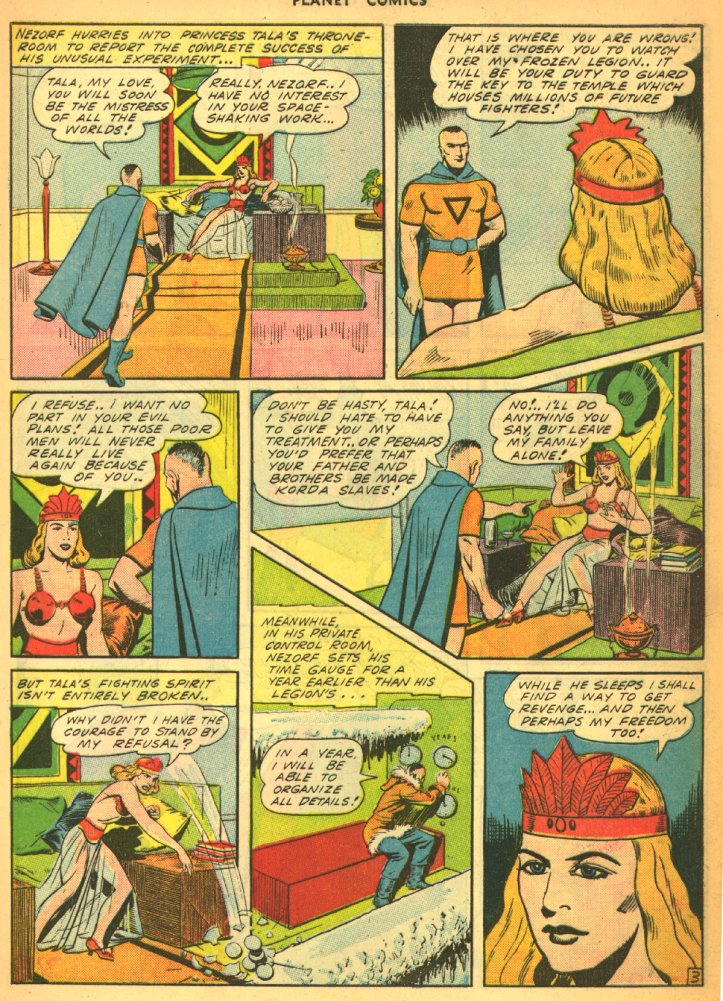 Planet Comics #27 (Fiction House), page 15. Public domain (US).