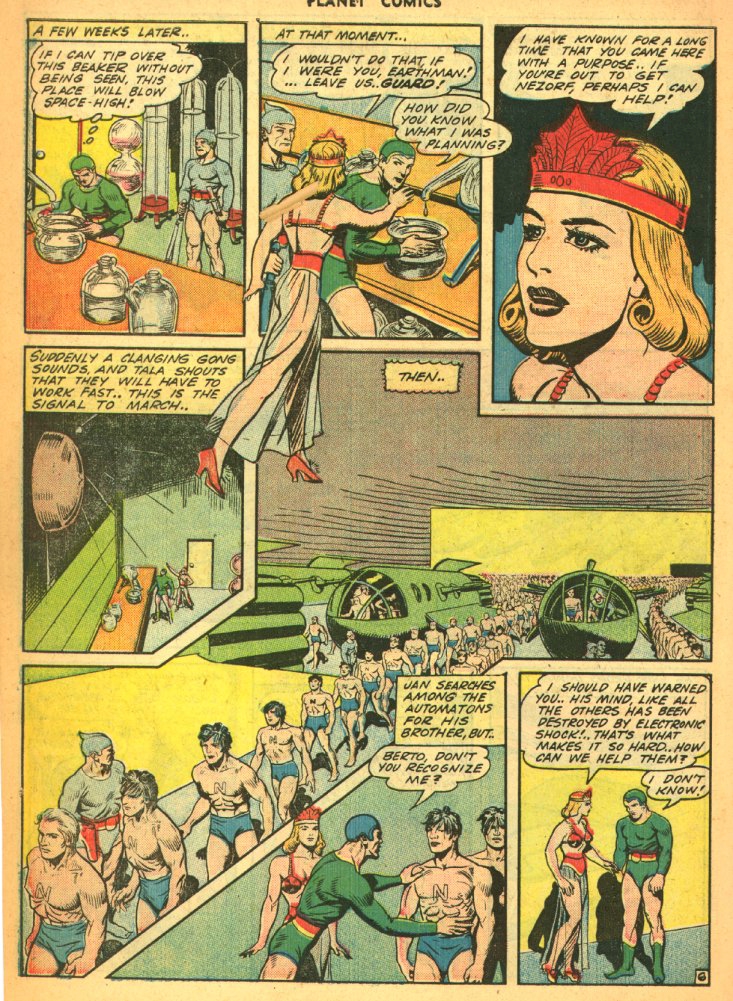 Planet Comics #27 (Fiction House), page 18. Public domain (US).