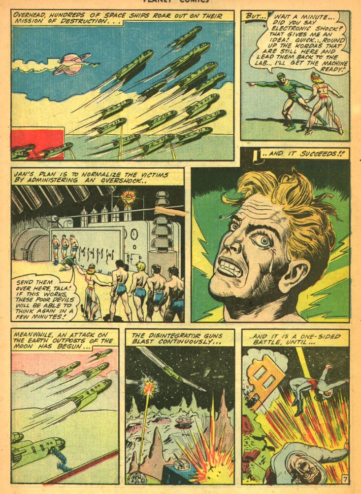 Planet Comics #27 (Fiction House), page 19. Public domain (US).