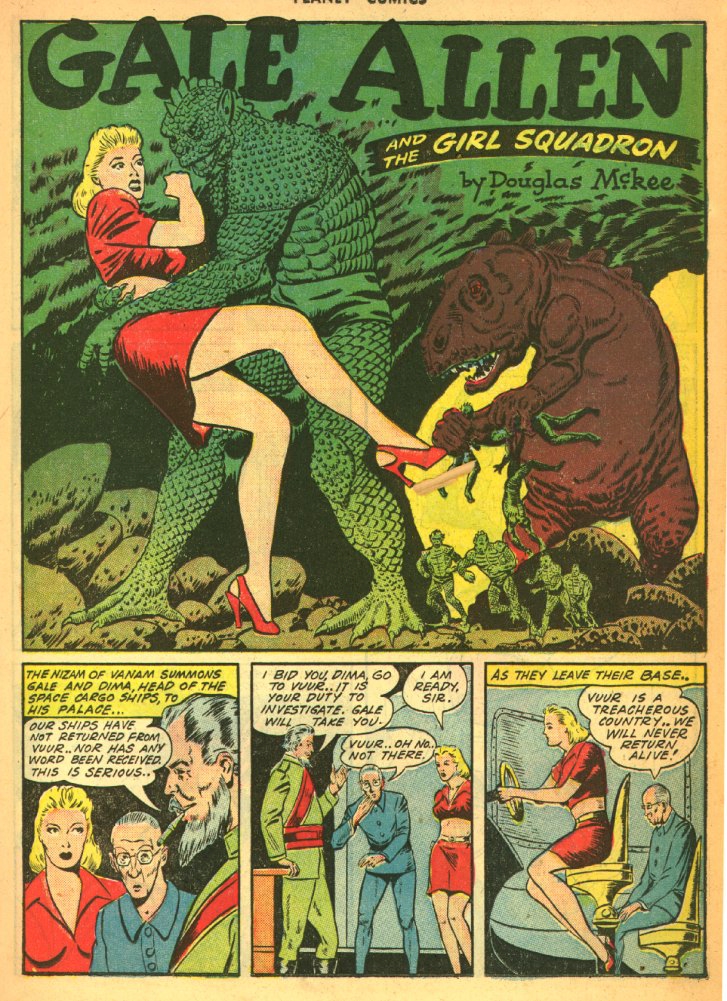 Planet Comics #27 (Fiction House), page 21. Public domain (US).