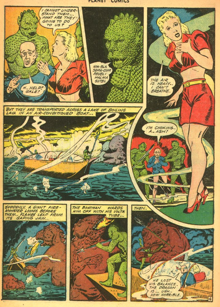Planet Comics #27 (Fiction House), page 24. Public domain (US).