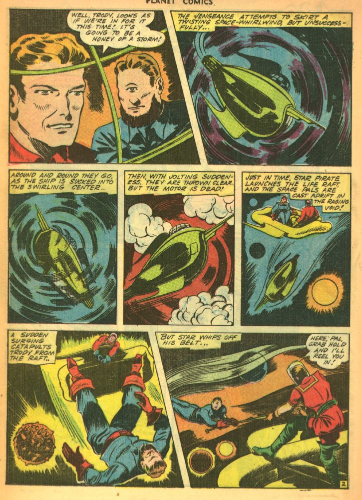Planet Comics #27 (Fiction House), page 28. Public domain (US).