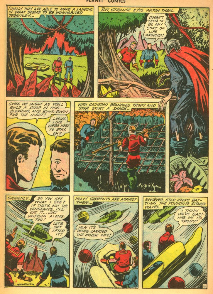 Planet Comics #27 (Fiction House), page 30. Public domain (US).