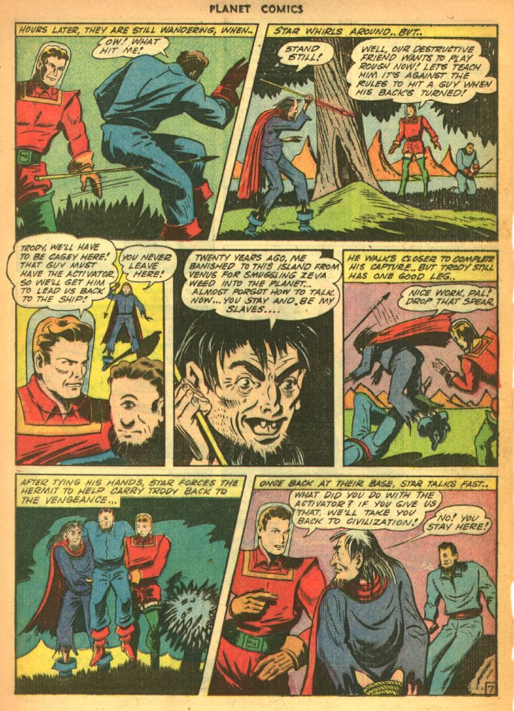 Planet Comics #27 (Fiction House), page 33. Public domain (US).