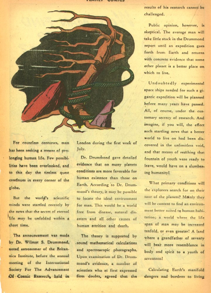 Planet Comics #27 (Fiction House), page 36. Public domain (US).