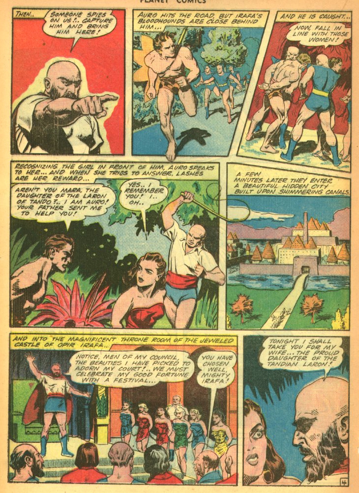 Planet Comics #27 (Fiction House), page 42. Public domain (US).