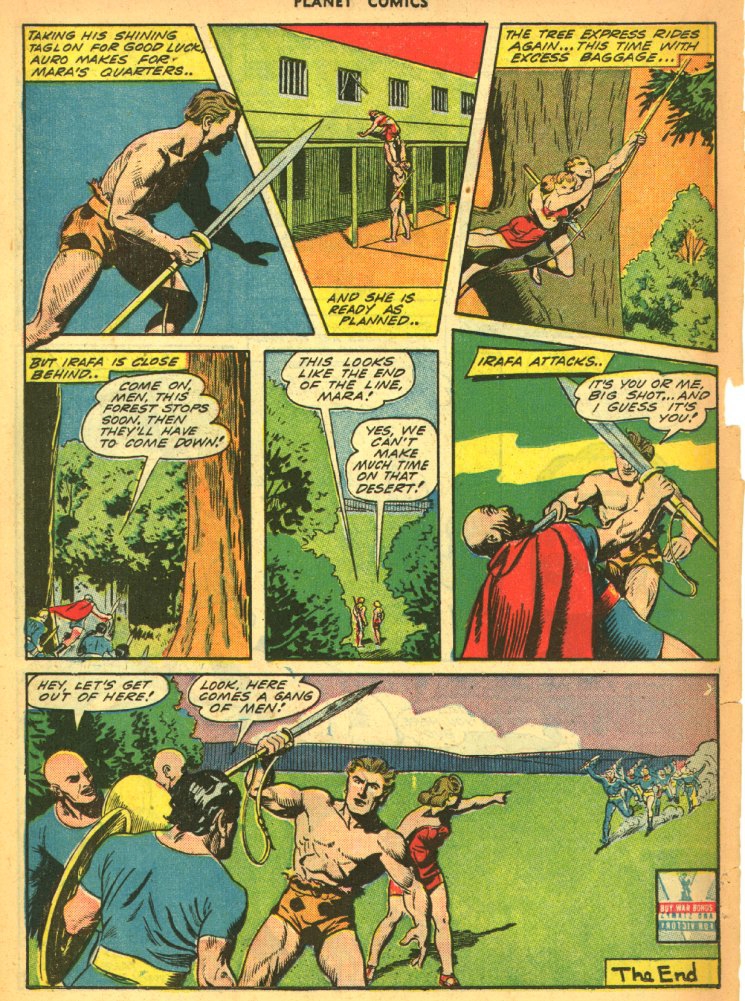 Planet Comics #27 (Fiction House), page 44. Public domain (US).