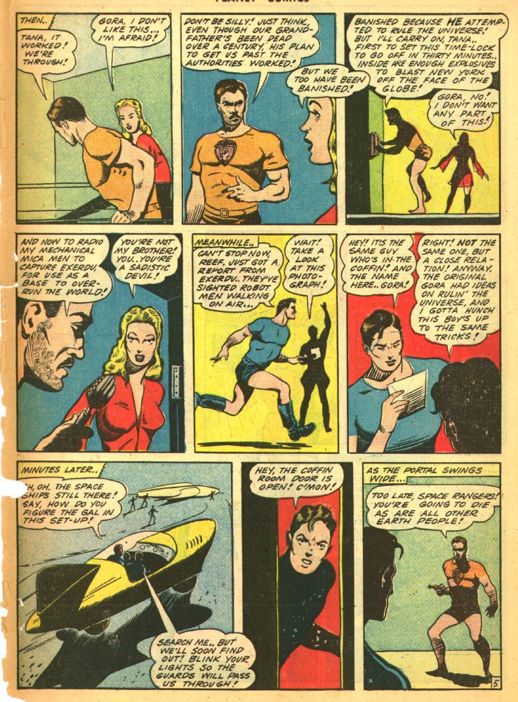 Planet Comics #27 (Fiction House), page 55. Public domain (US).
