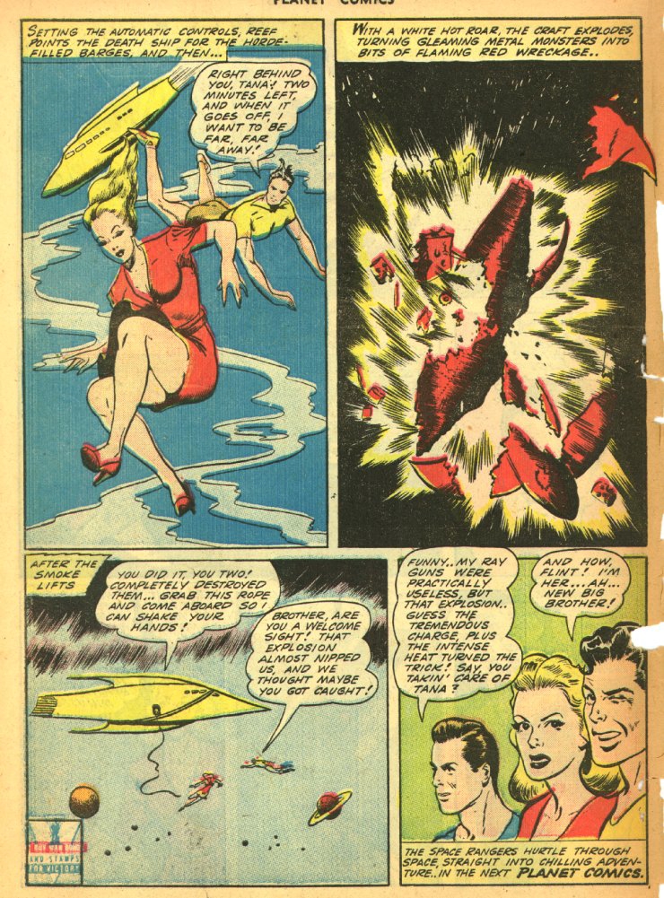 Planet Comics #27 (Fiction House), page 58. Public domain (US).