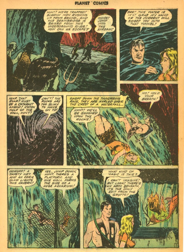 Planet Comics #27 (Fiction House), page 9. Public domain (US).