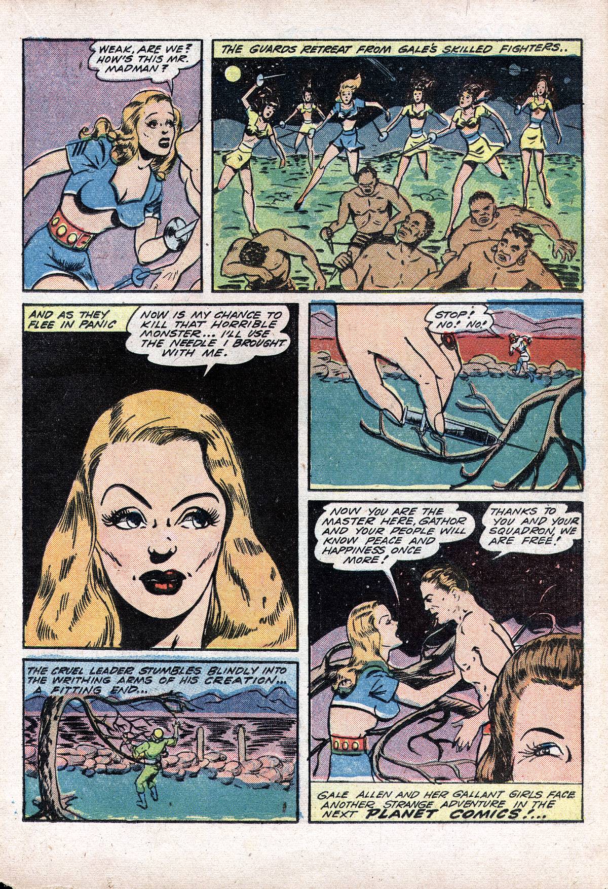 Planet Comics #28 (Fiction House), page 27. Public domain (US).
