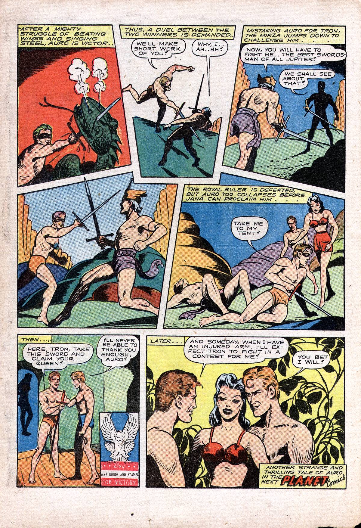 Planet Comics #28 (Fiction House), page 44. Public domain (US).