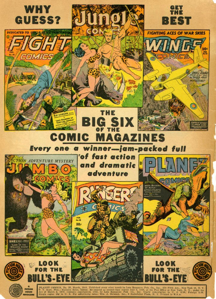 Planet Comics #29 (Fiction House), page 2. Public domain (US).