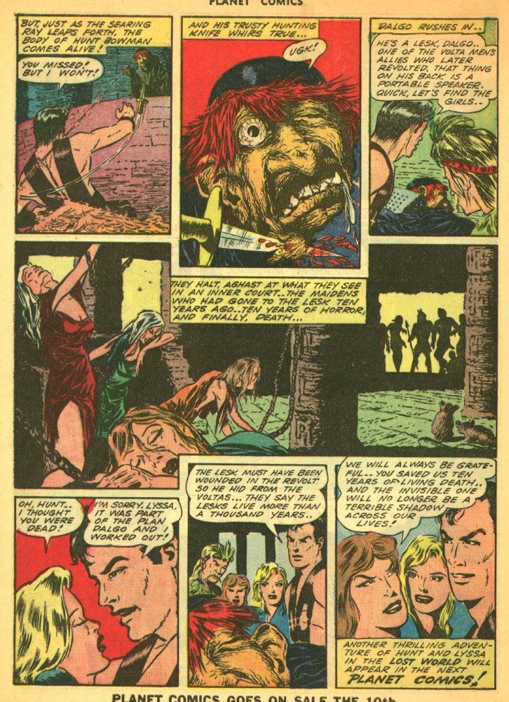 Planet Comics #29 (Fiction House), page 12. Public domain (US).