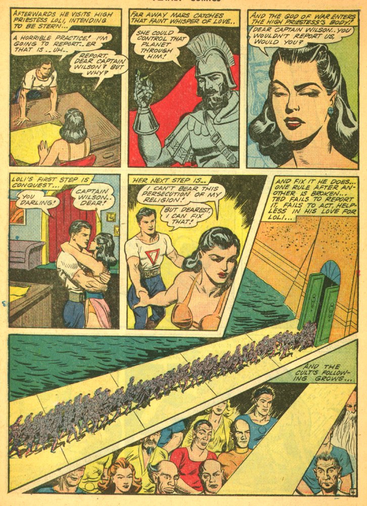 Planet Comics #29 (Fiction House), page 16. Public domain (US).