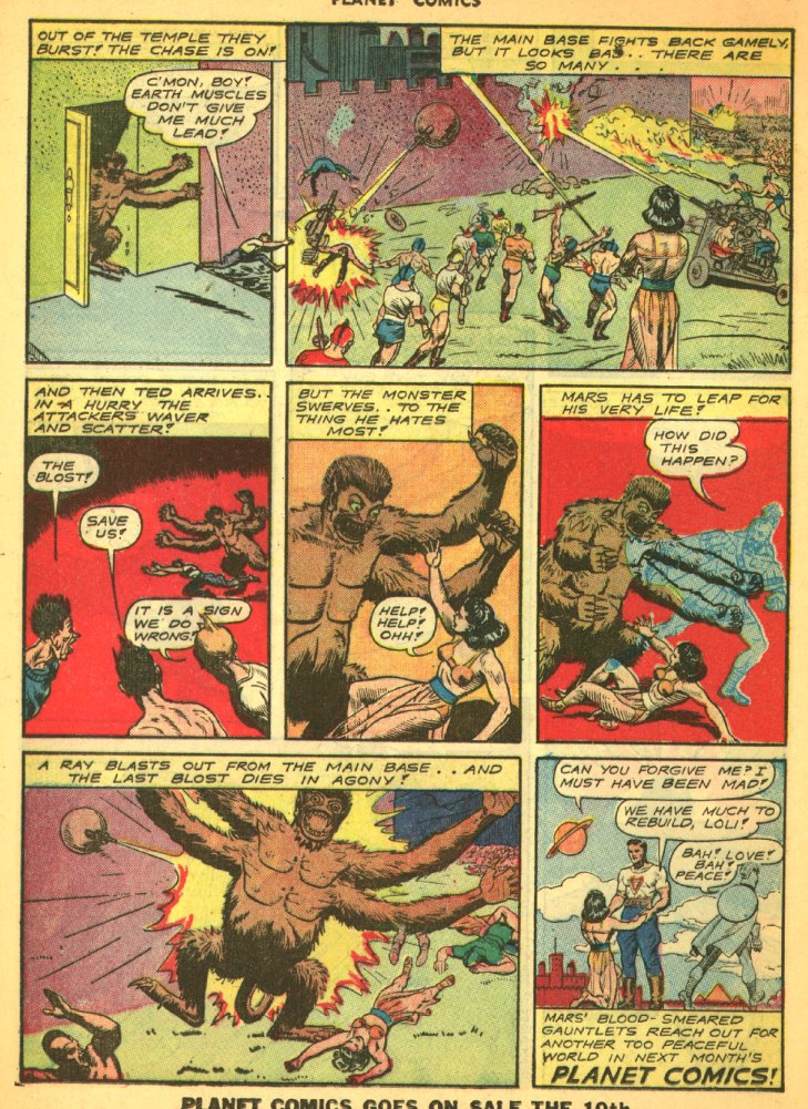 Planet Comics #29 (Fiction House), page 20. Public domain (US).