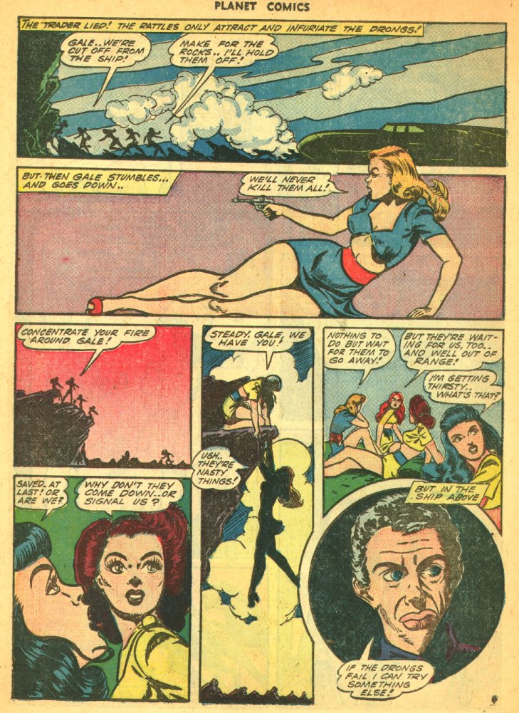 Planet Comics #29 (Fiction House), page 24. Public domain (US).