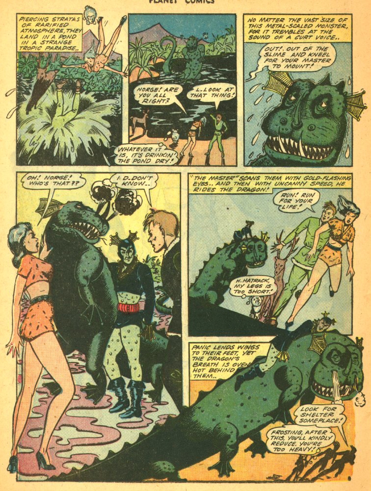 Planet Comics #29 (Fiction House), page 46. Public domain (US).