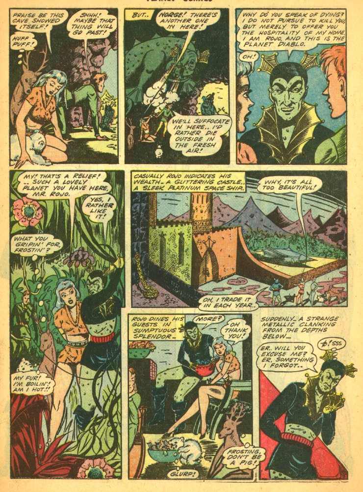 Planet Comics #29 (Fiction House), page 47. Public domain (US).