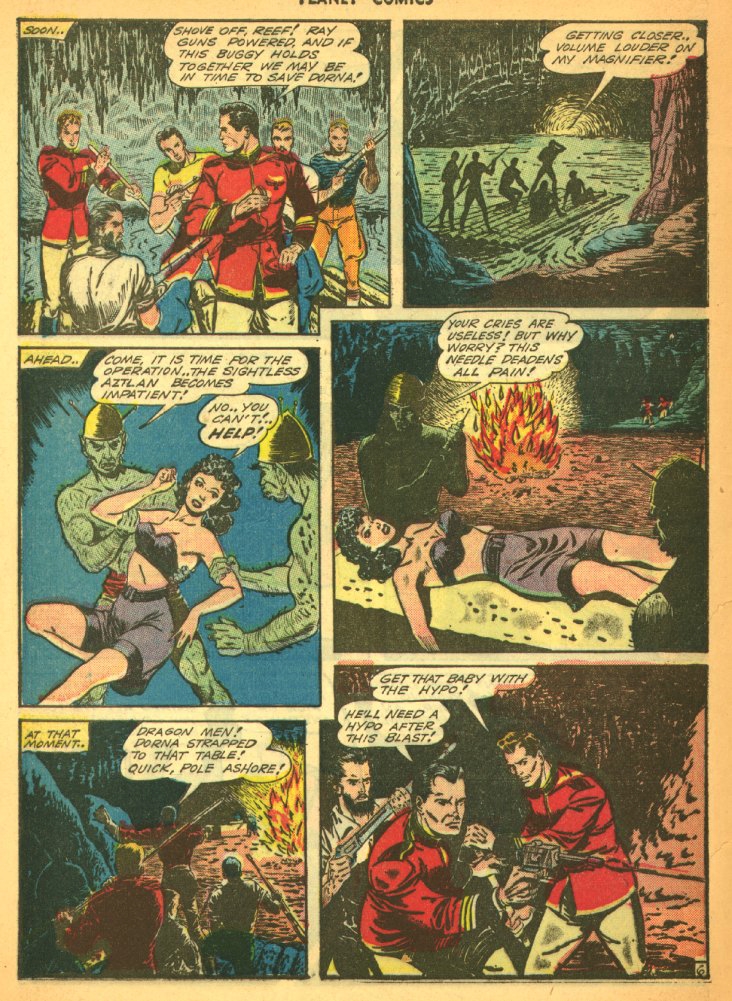 Planet Comics #29 (Fiction House), page 56. Public domain (US).