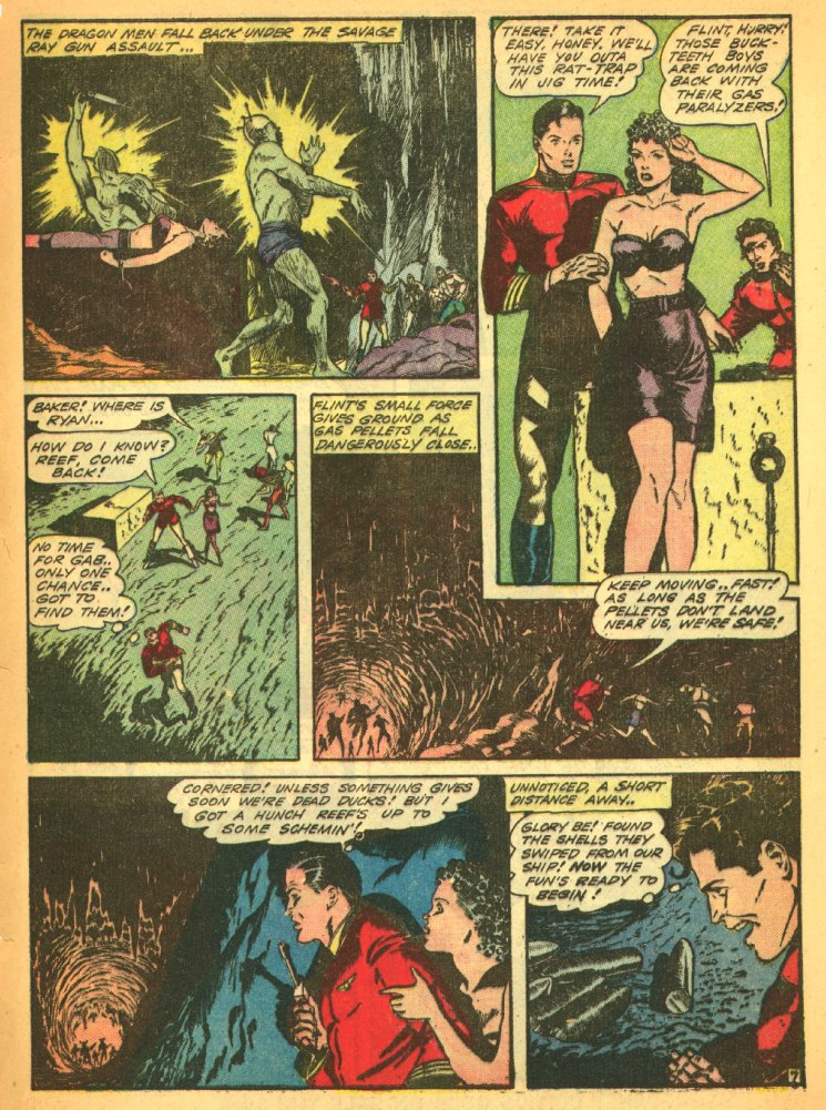 Planet Comics #29 (Fiction House), page 57. Public domain (US).