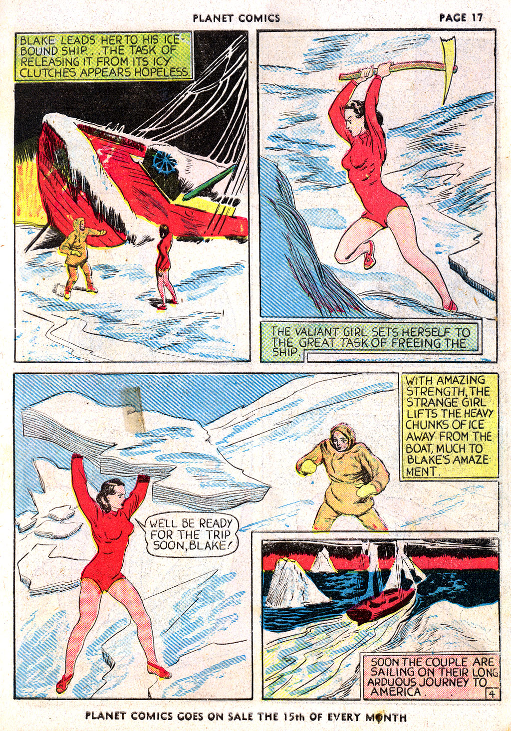 Planet Comics #3 (Fiction House), page 19. Public domain (US).