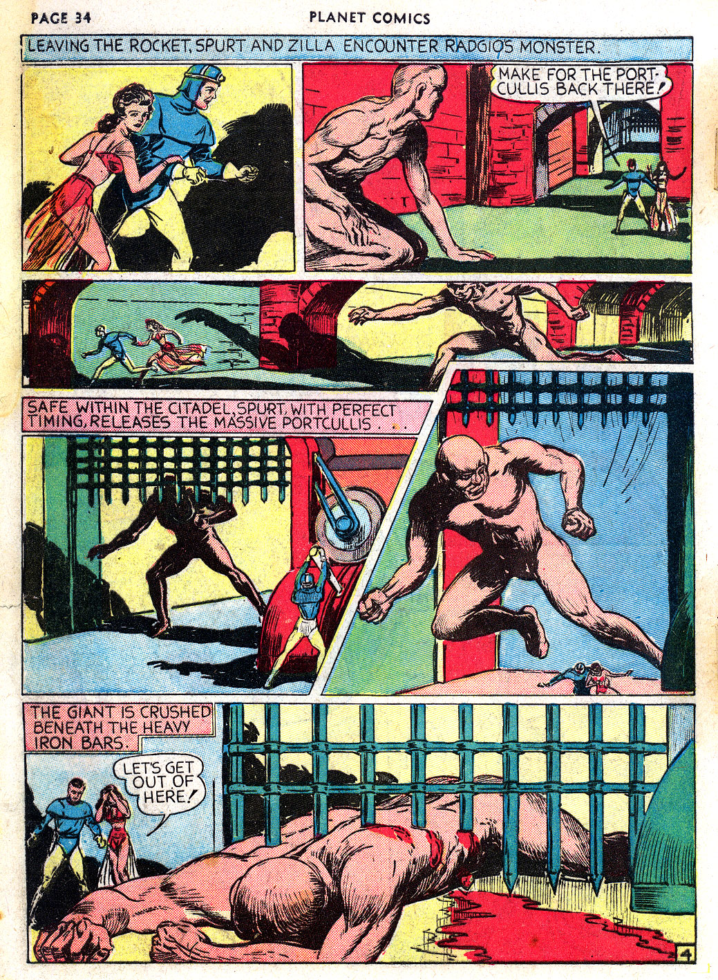 Planet Comics #3 (Fiction House), page 36. Public domain (US).