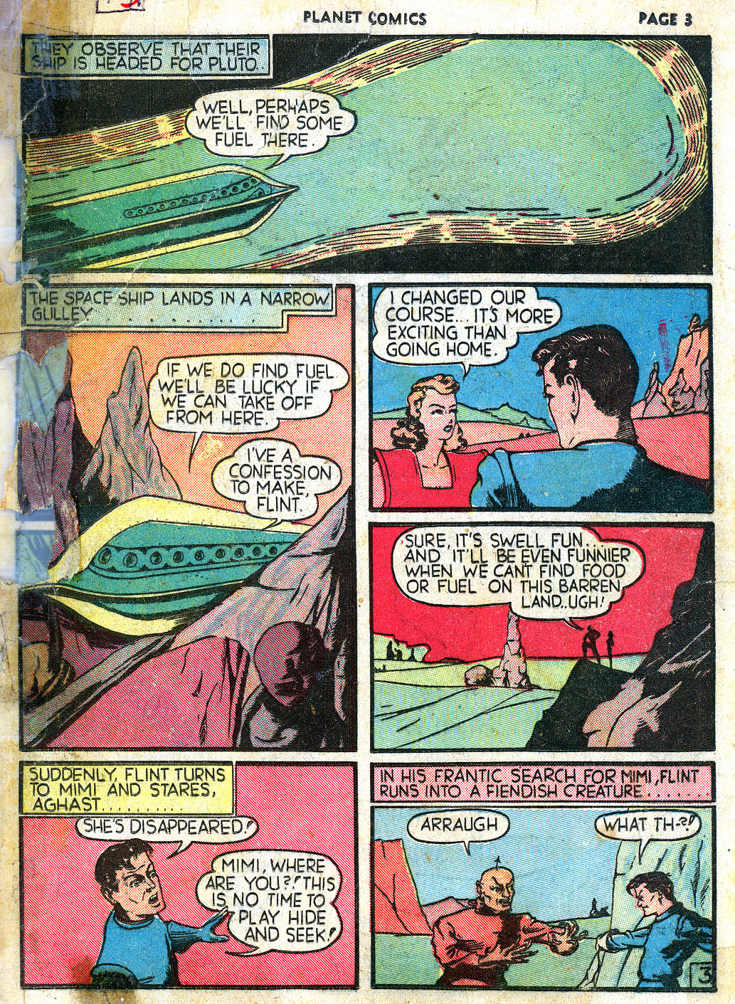 Planet Comics #3 (Fiction House), page 5. Public domain (US).