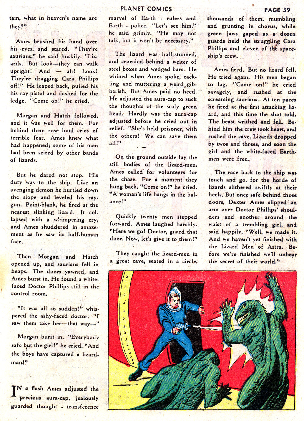 Planet Comics #3 (Fiction House), page 41. Public domain (US).