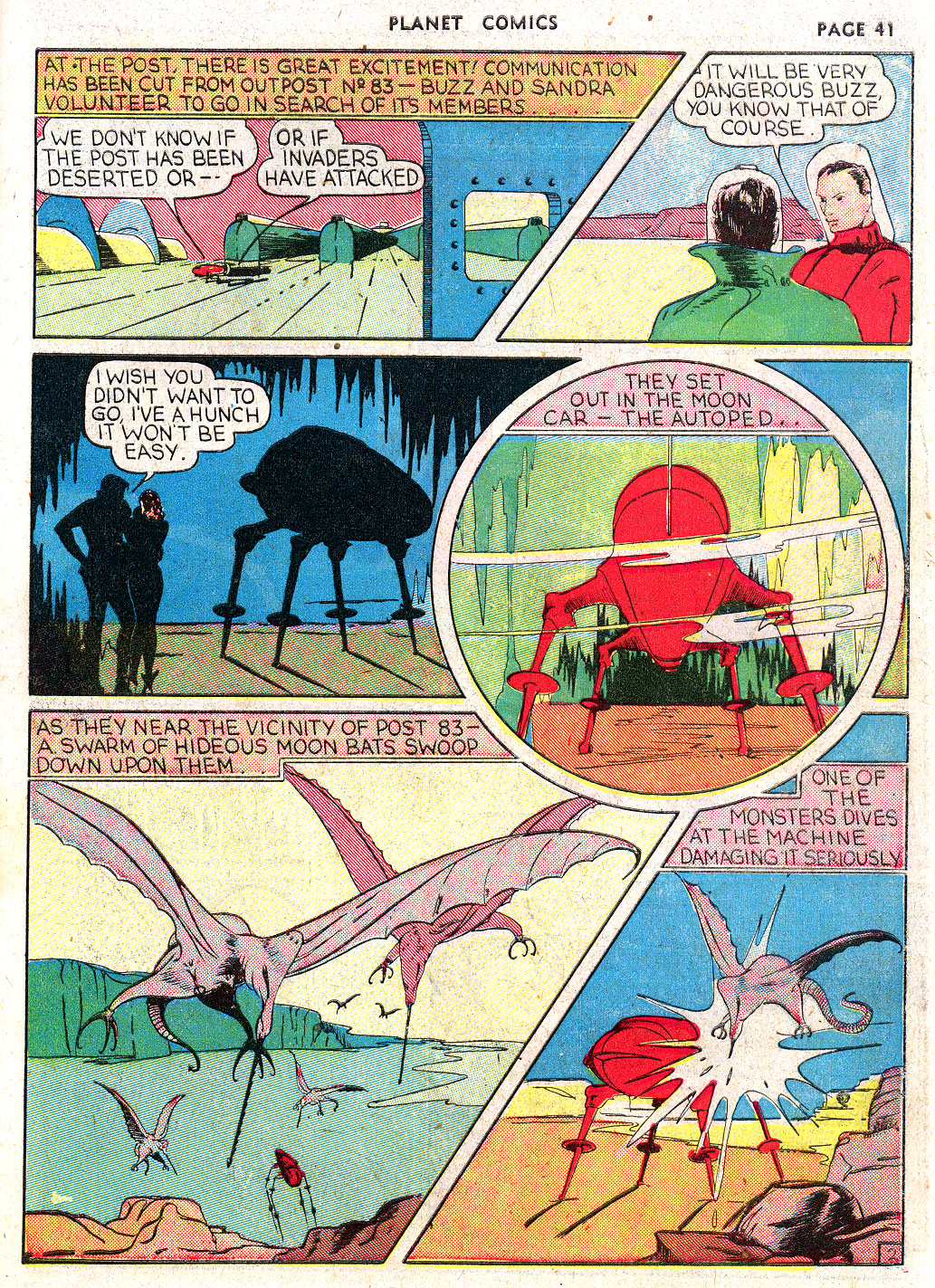 Planet Comics #3 (Fiction House), page 43. Public domain (US).