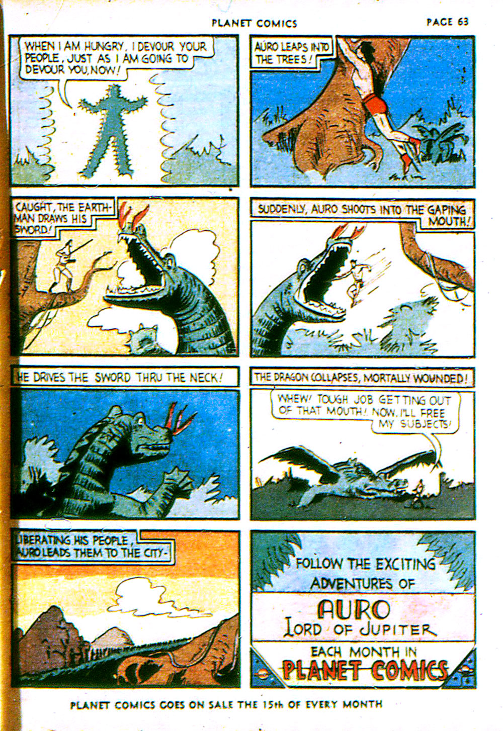 Planet Comics #3 (Fiction House), page 65. Public domain (US).