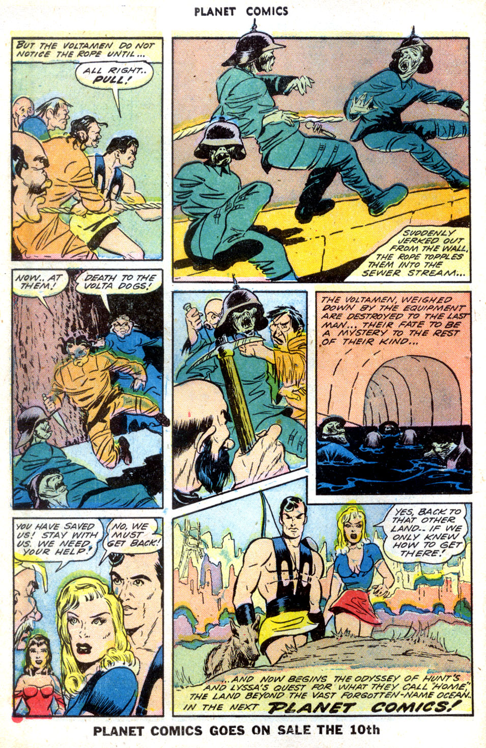 Planet Comics #30 (Fiction House), page 12. Public domain (US).